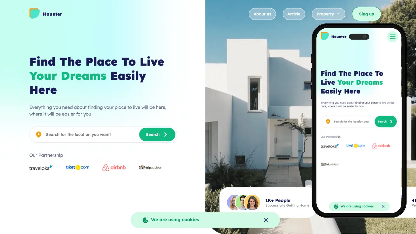 Hounter Landing Page preview