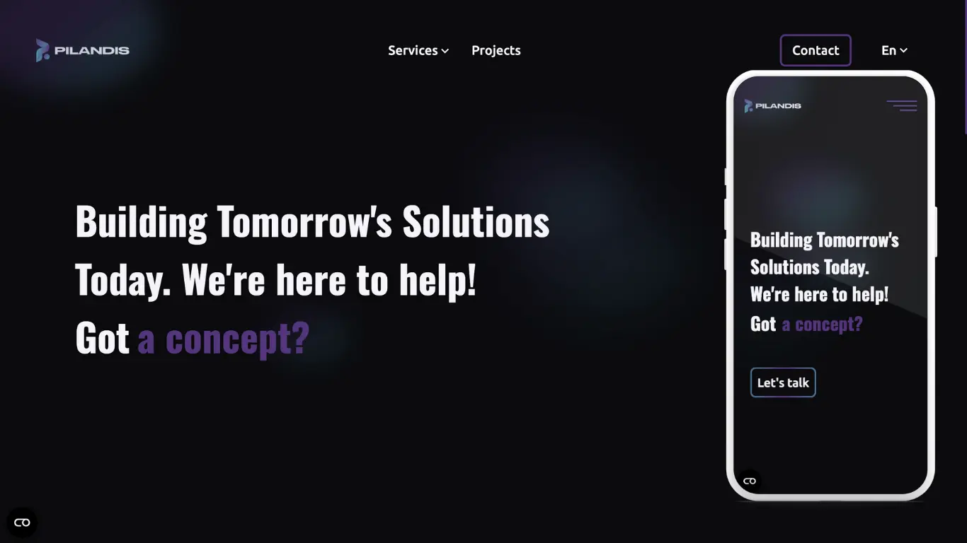 Pilandis Landing Page preview